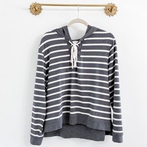 Cabi #5324 Winward Rugby Stripe Hoodie Sweatshirt